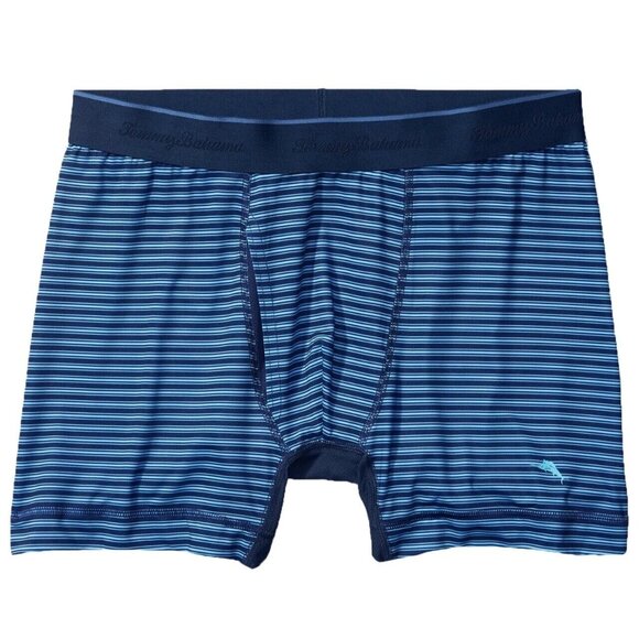 2 Pack Tommy Bahama Mesh Tech Boxer Briefs Underwear  $60 Navy Stripes - Picture 2 of 11